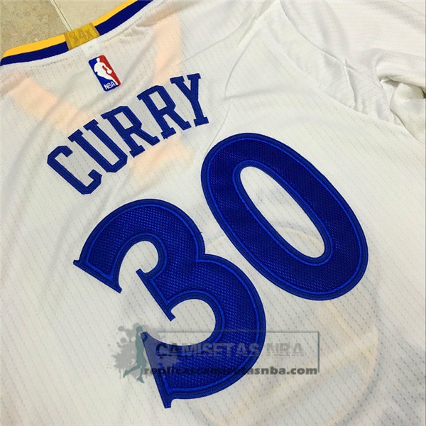 Camiseta Autentico Manga Corta Warriors Curry Blanco